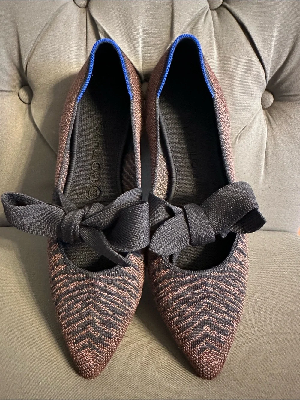 Women's Rothy's Retired The Point Mary Jane Twilight Flats with Bow Size 9 1010